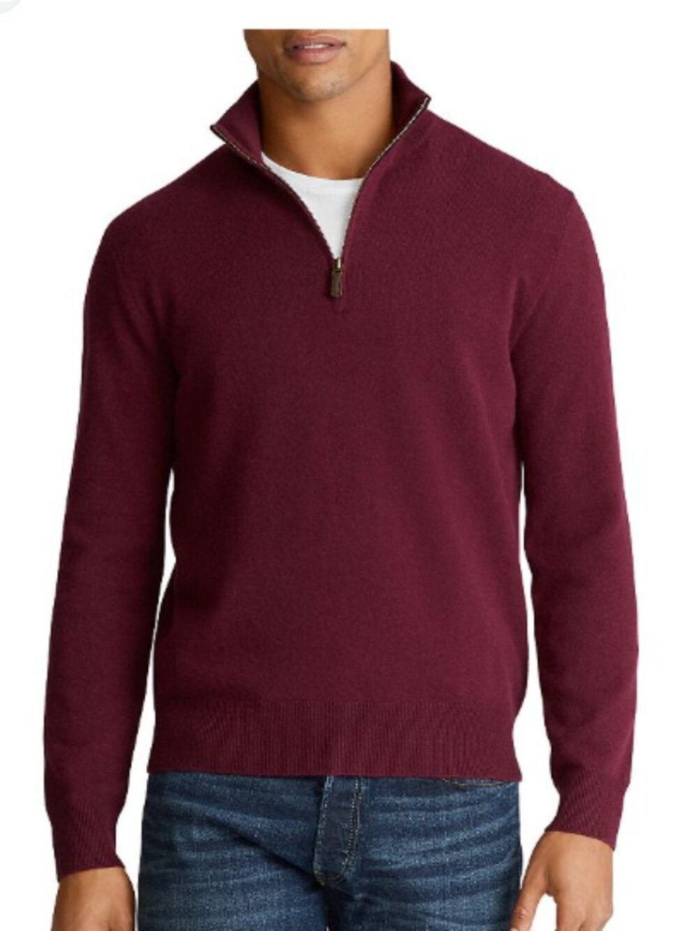 Polo Ralph Lauren Big & Tall Mesh-Knit Cotton Quarter-Zip Sweater